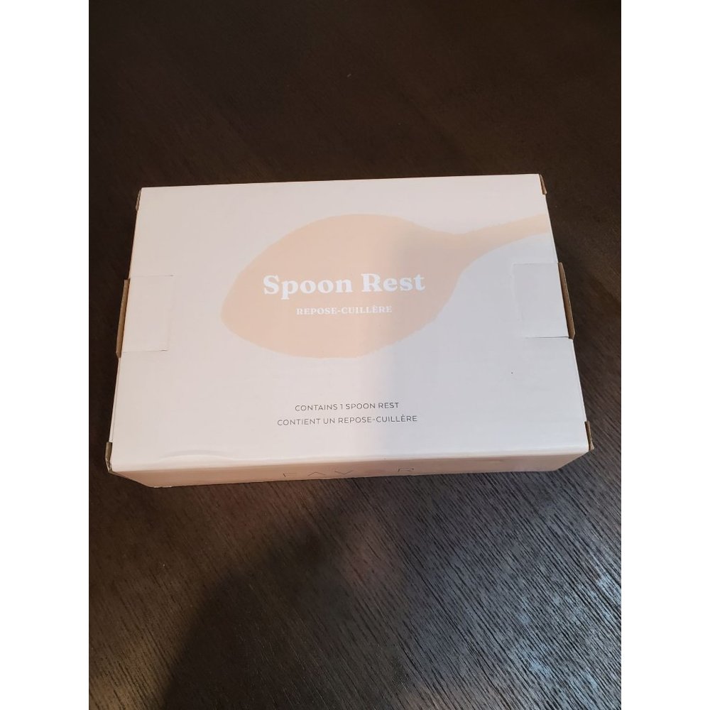 Favor Dip-Dyed Gray and Cream Spoon Rest Brand New In Box